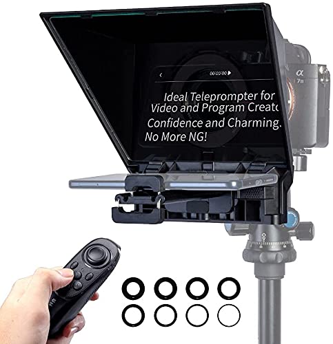 FEELWORLD TP2 Portable Teleprompter Kit für Smartphone iPad Tablet DSLR-Kameras, mit Fernbedienung u