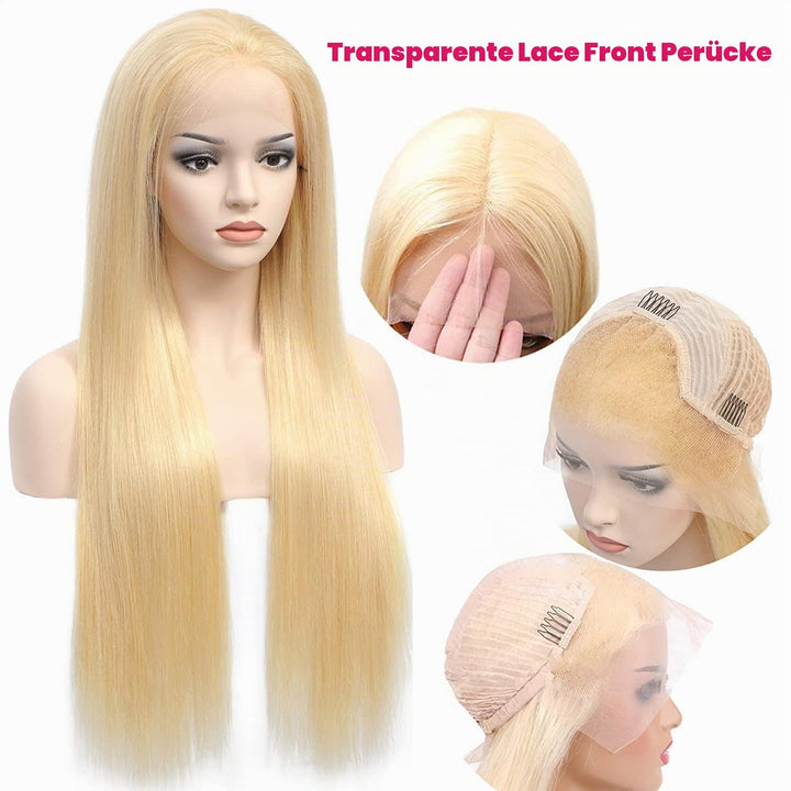 613 Blond Echthaar Perücke 13x4 Lace Frontal Wig Human Hair Perücke Blond Pre Plucked with Baby Hair