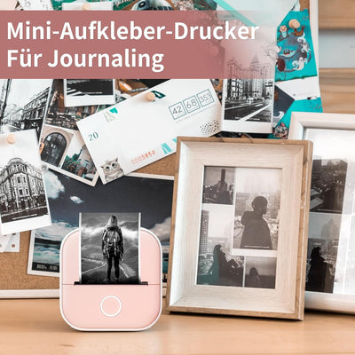 Mini Drucker, Tragbarer Sticker Printe Pocket Tiny Printer für Smartphone, T02 Inkless Handy Thermod