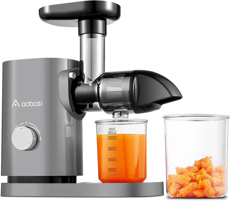 Aobosi Entsafter, Slow Juicer mit Reversierfunktion, elektrischer Entsafter mit 50 mm Öffnung, hoher