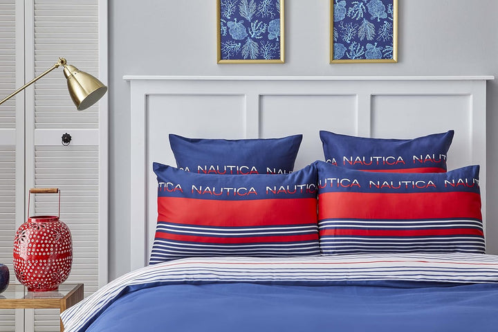 Nautica Home Drifting BETTWÄSCHE Set Satin 100% Baumwolle 155X220 + 80X80, 155x220