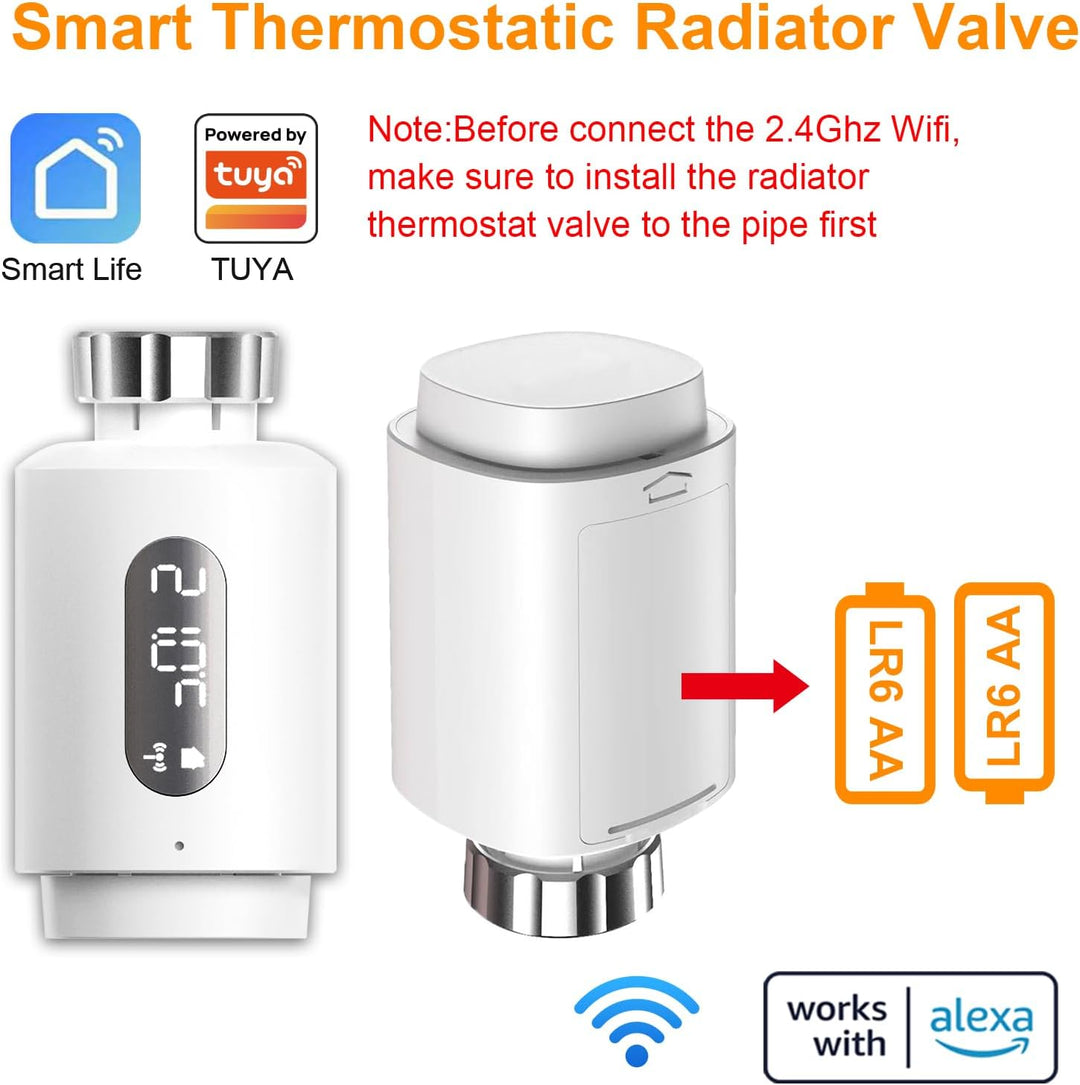 Smart Heizkörperthermostat mit APP WLAN ANTELA Digitales Display zur Kontrolle der Heiztemperatur, K