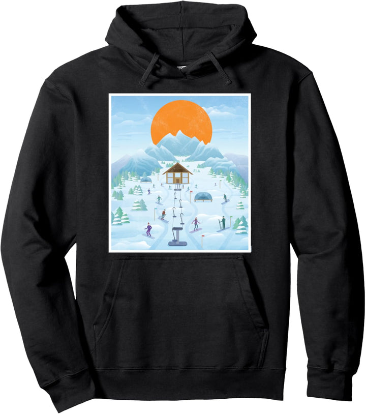 Skipiste Schnee Natur Skifahrer Skisport Snowboard Sport Pullover Hoodie
