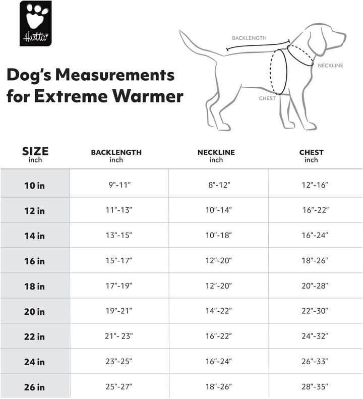 Hurtta Extreme Warmer Hundemantel, Granit grau 40,6 cm, grau 40,6 cm