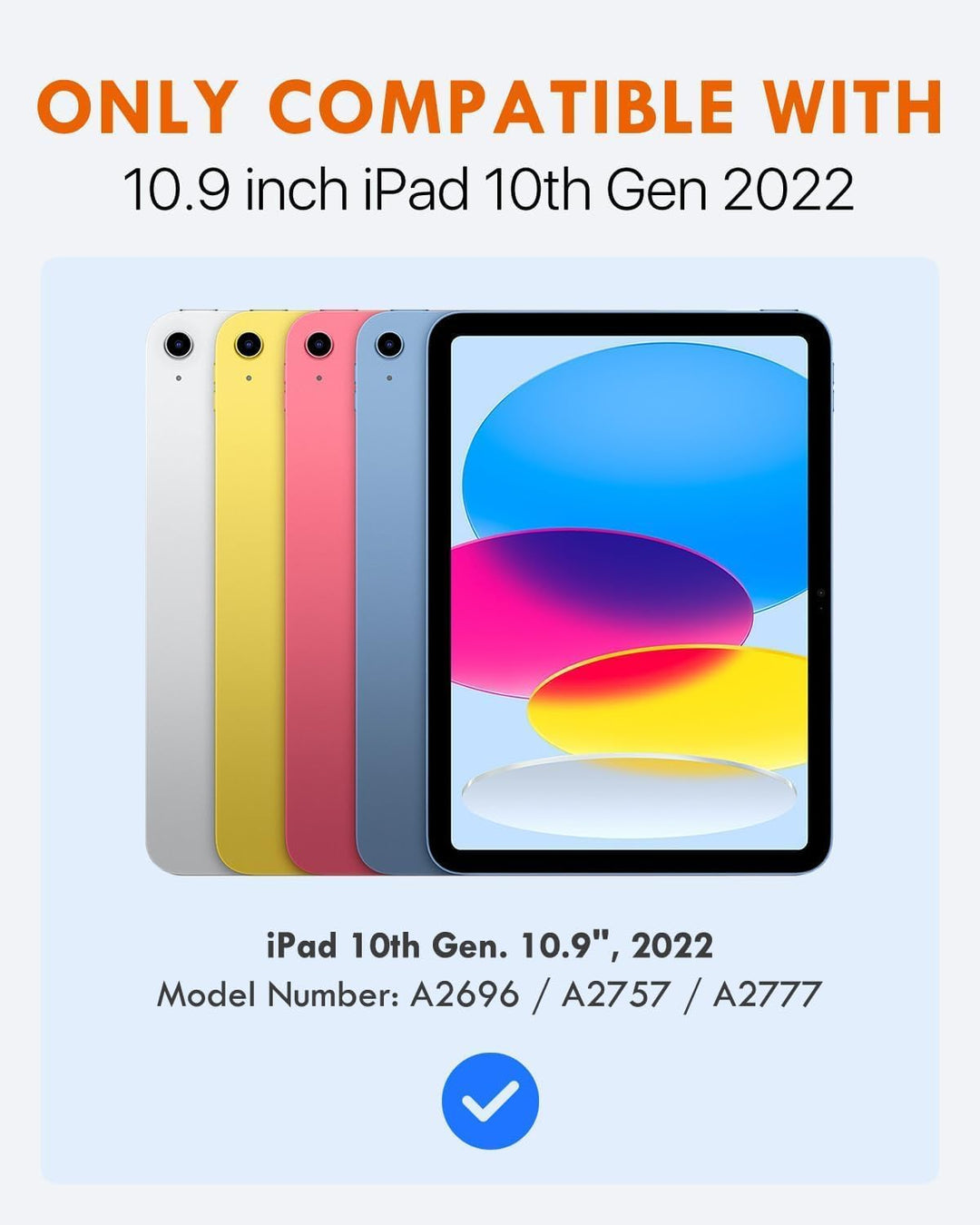 MoKo Tastatur Hülle für iPad 10th Generation 2022, iPad 10,9 Zoll, Multi-Winkel Magnetische Tablet H