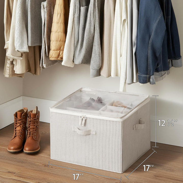 StorageWorks Stoff Schuhaufbewahrung platzsparende, Schuhbox für bis zu 16 Paar, Schuhe Aufbewahrung