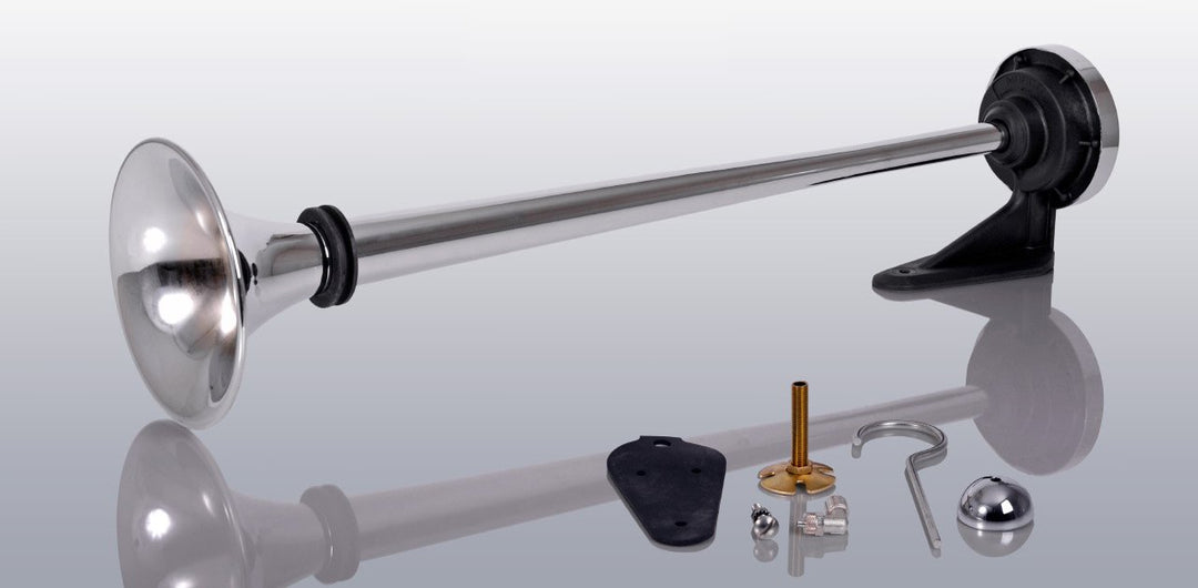 Marco Edelstahl LKW Druckluft Einzelhorn 68cm lang (aus Edelstahl) inkl. Anschluss- und Anbaumateria