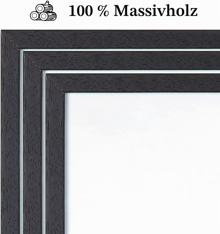 A3-Zertifikat-Bilderrahmen, 2er-Pack schwarzer Holz-Bilderrahmen mit Plexi-glass für Wandmontage-Dis