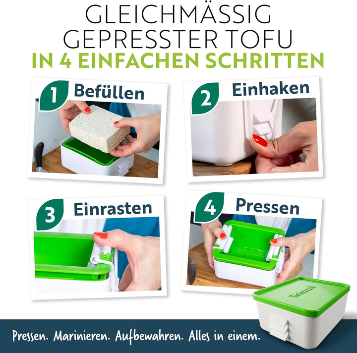 Tofu Press – Das Original, BPA-frei, spülmaschinenfest – Für festeren, schmackhafteren Tofu – Einfac