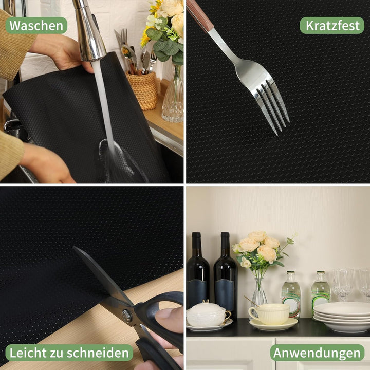 wohomuke Schubladenmatte 30x600cm küche Matte für schubladen schubladeneinlage zuschneidbar Eva Kühl