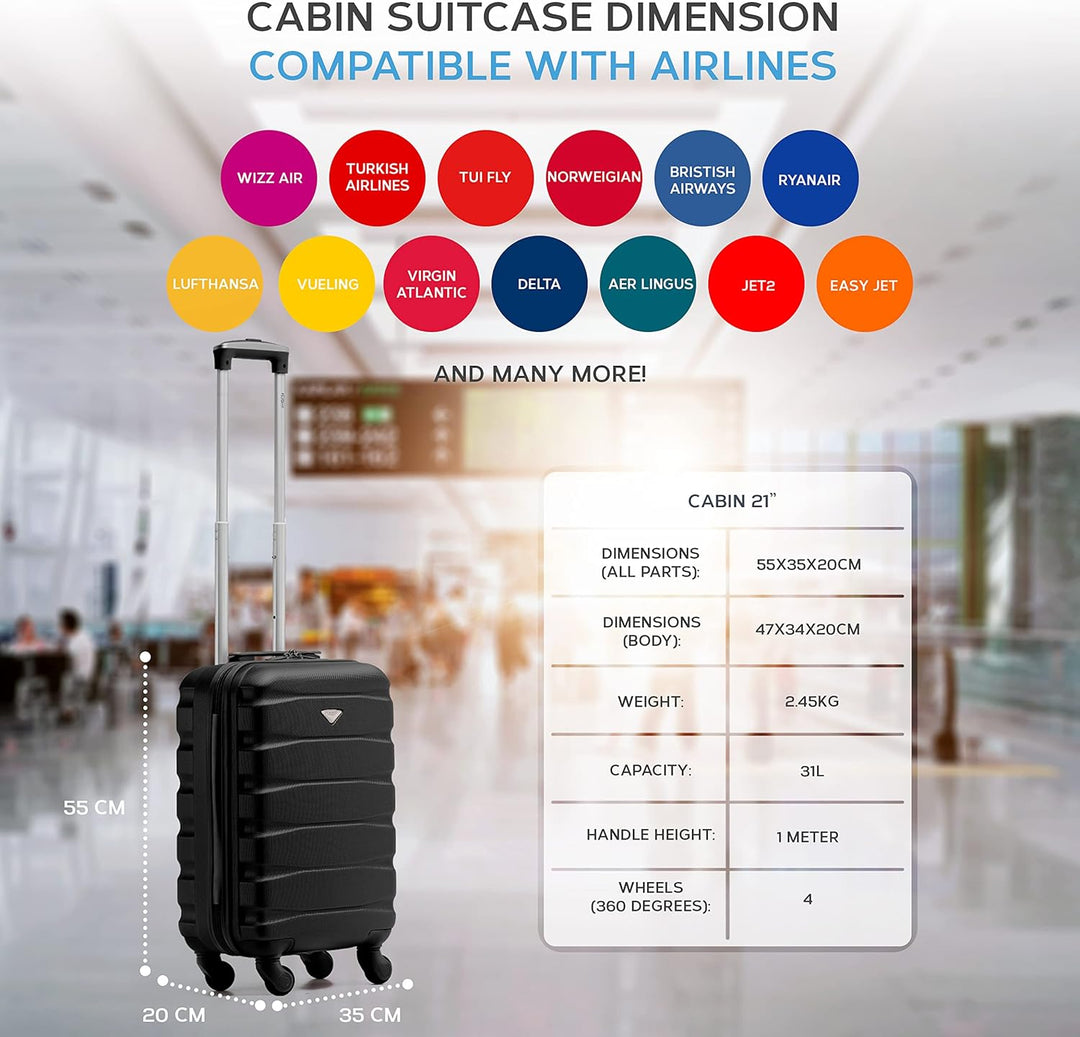 Flight Knight Handgepack Trolley Koffer Kompatibel Mit Air Berlin, Lufthansa, Eurowings, easyJet, Ry