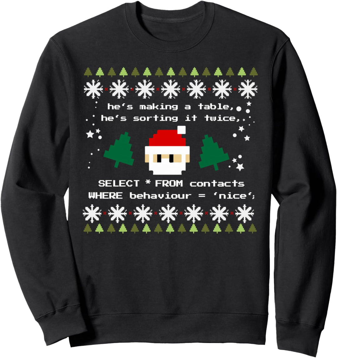 SQL Santa Claus Datenbank DB Clause Informatik Programmierer Sweatshirt