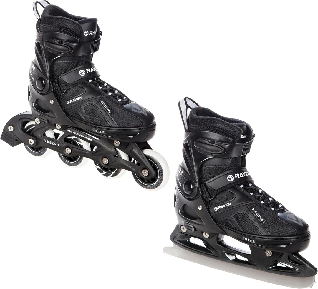 RAVEN Pulse 2in1 Schlittschuhe Inline Skates Inliner für Kinder und Erwachsene verstellbar 33-36 (20