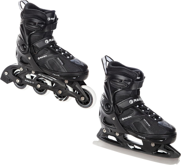 RAVEN Pulse 2in1 Schlittschuhe Inline Skates Inliner für Kinder und Erwachsene verstellbar 33-36 (20