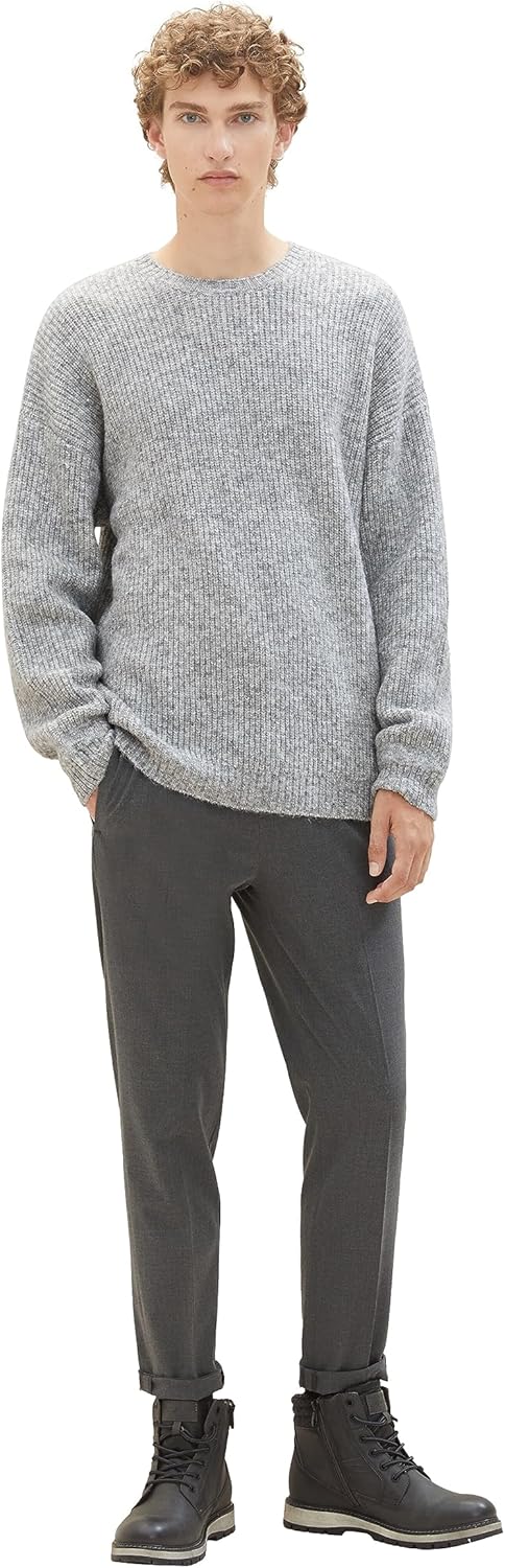 Tom Tailor Denim Herren Relaxed Tapered Fit Hose in Ankle-Länge 28W / 30L 10775-mid Grey Melange, 28