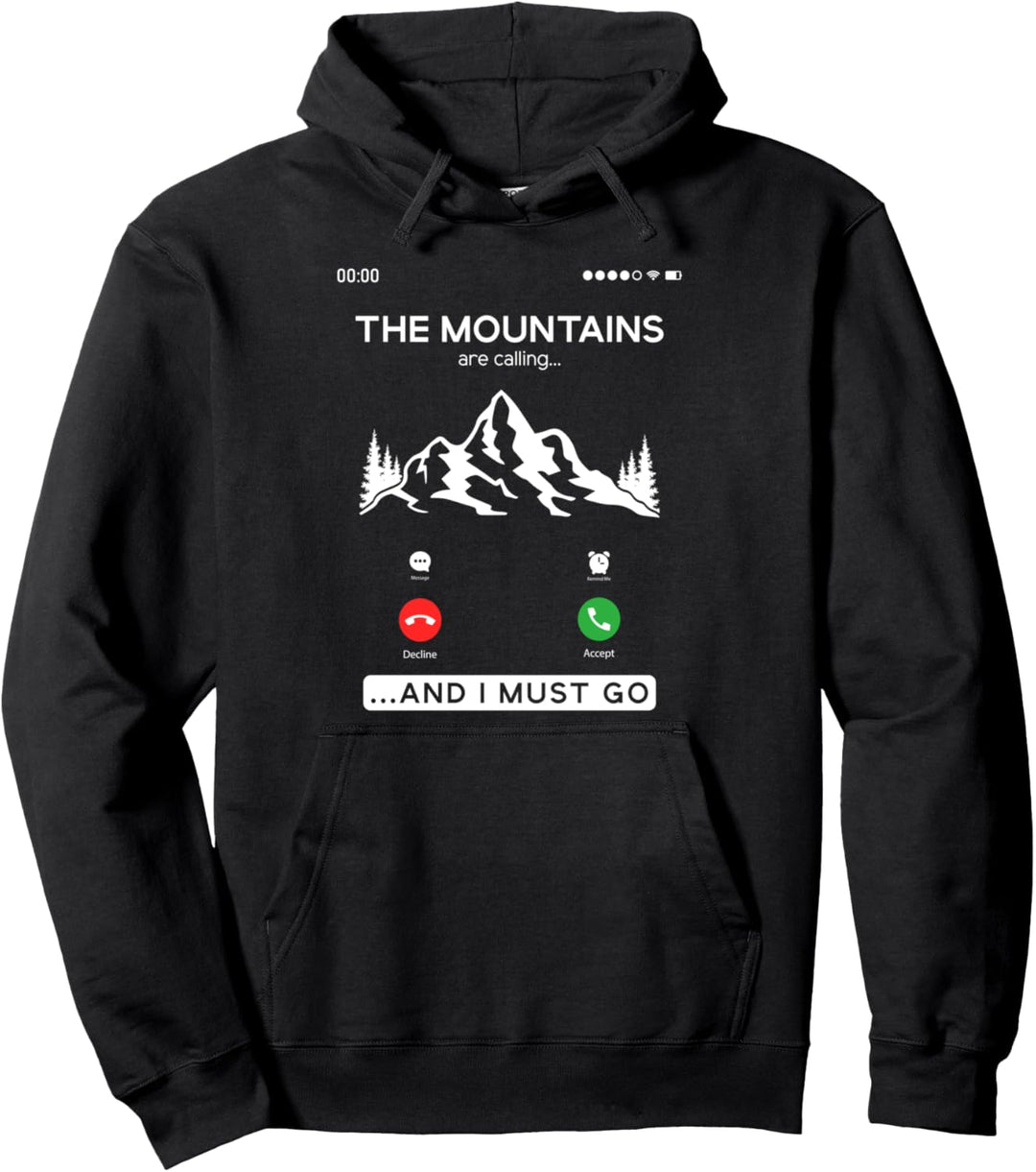 Hiker The Mountains Are Calling Outdoor Nature Hike Pullover Hoodie
