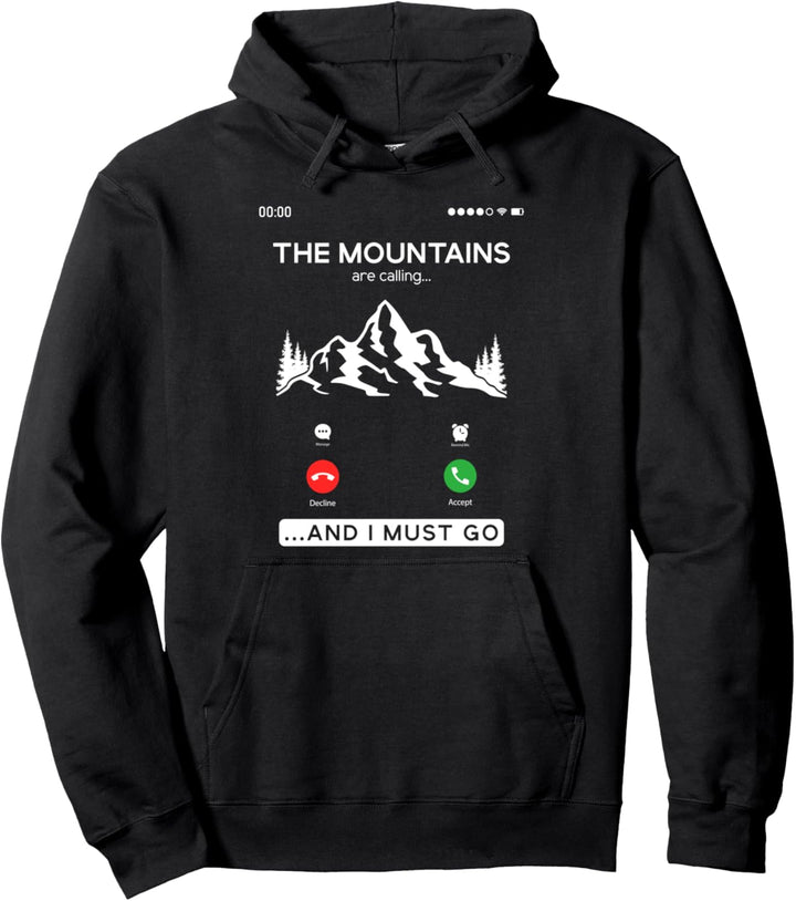 Hiker The Mountains Are Calling Outdoor Nature Hike Pullover Hoodie