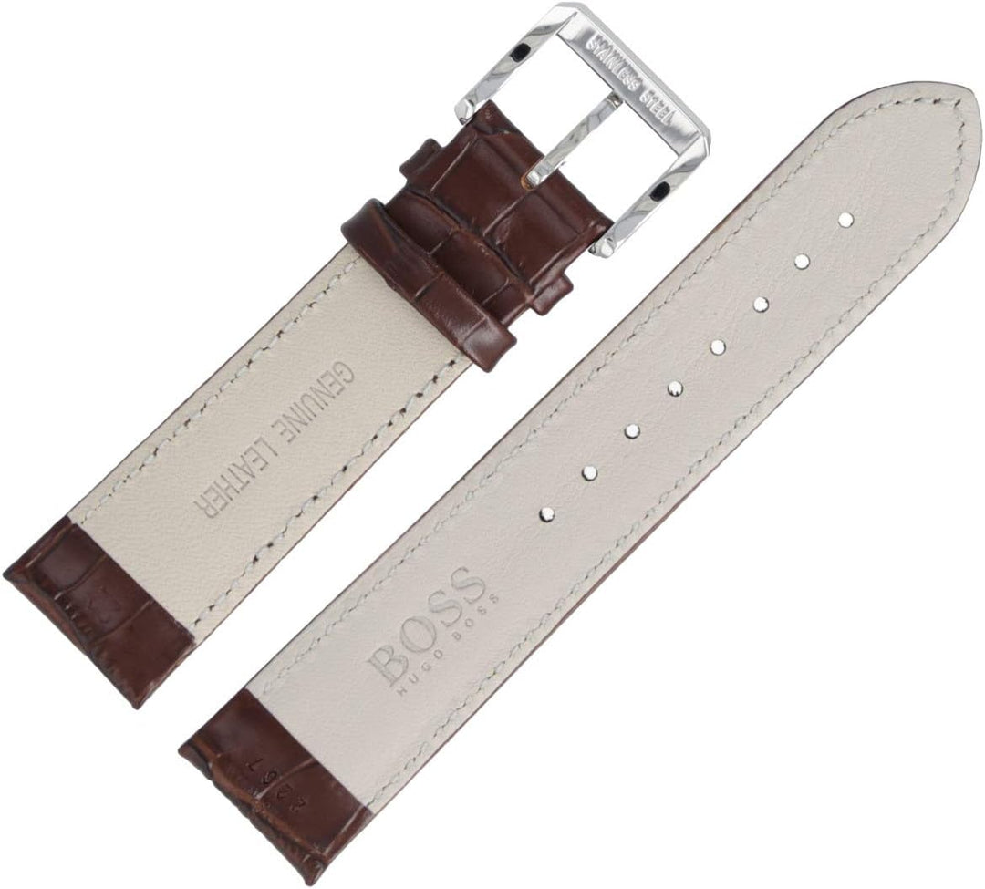 Hugo Boss - Uhrenarmband 22 mm Leder Kroko Braun 659302267