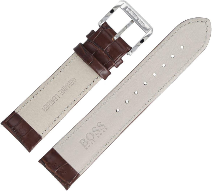 Hugo Boss - Uhrenarmband 22 mm Leder Kroko Braun 659302267