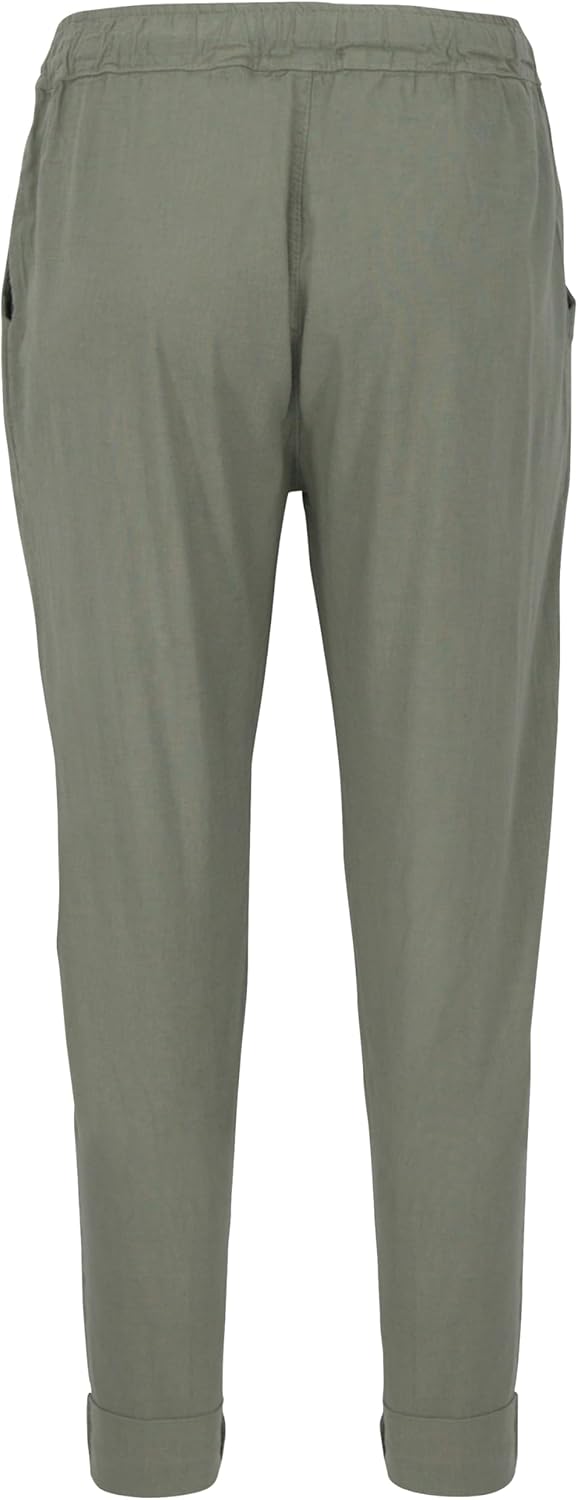 Malito Damen Hose aus Leinen | Stoffhose in Unifarben | Freizeithose für den Strand | Chino - Joggin