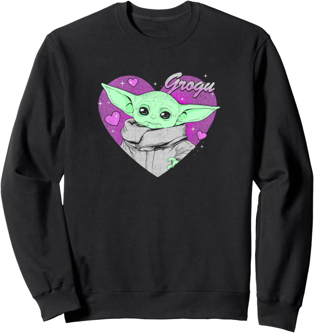Star Wars: The Mandalorian The Child Pink Heart Valentine Sweatshirt
