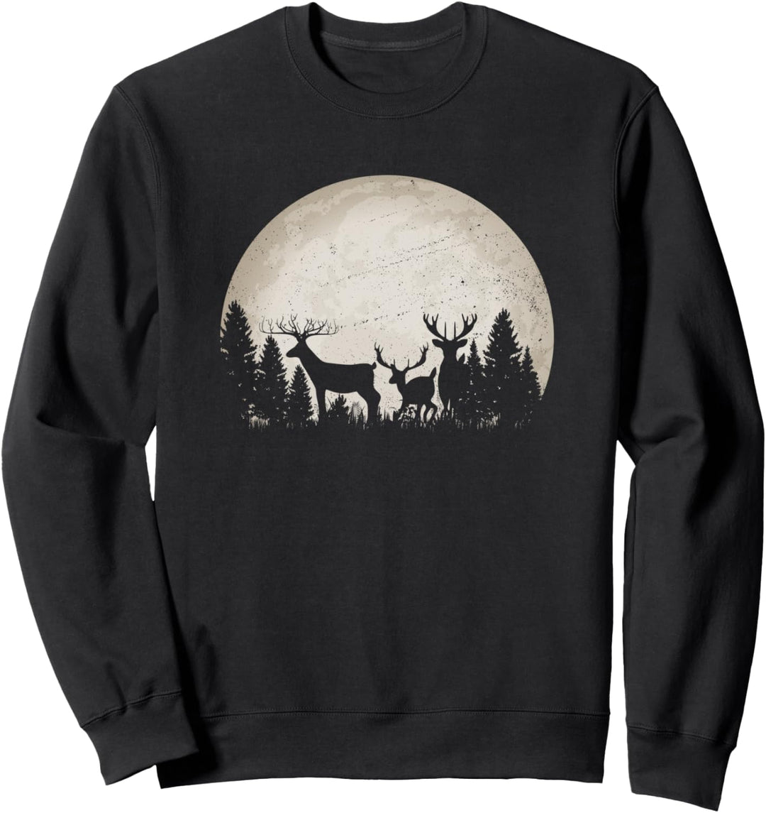 Hirsch Vollmond Weidmann Heil Reh Hunter Weidmannsheil Hunt Sweatshirt