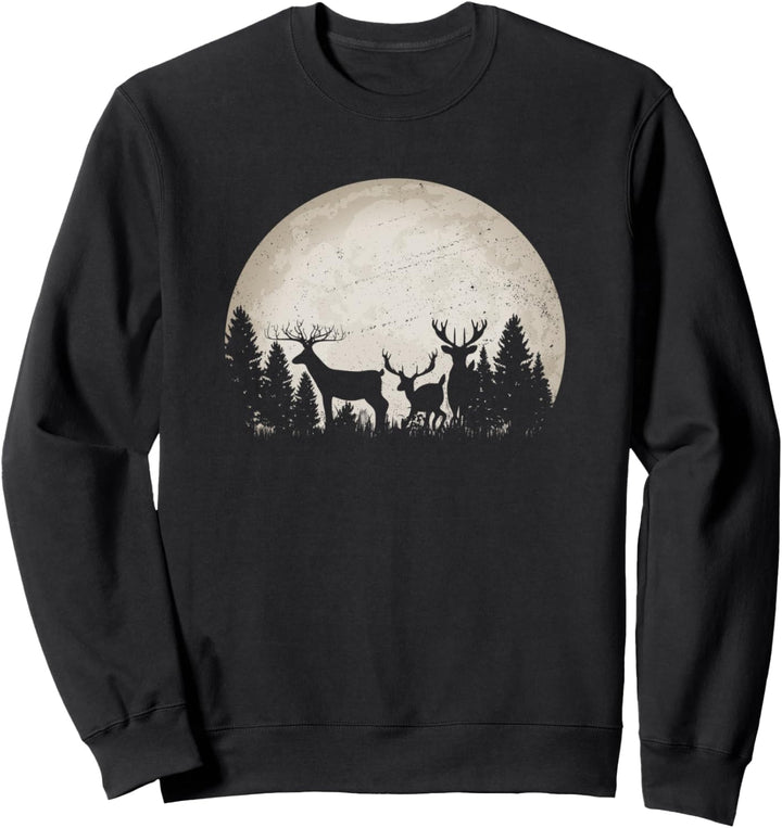 Hirsch Vollmond Weidmann Heil Reh Hunter Weidmannsheil Hunt Sweatshirt