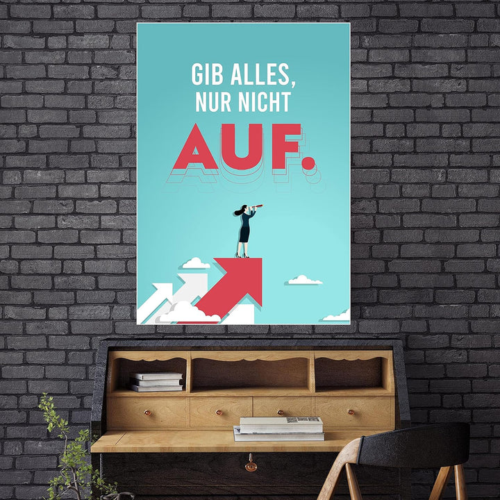 wandmotiv24 Poster als Wanddeko, Grösse Din A0, Gib Alles nur Nicht auf, Himmel, Wolken, Moderne Wan