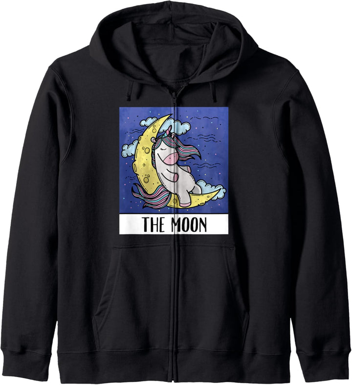 Unicorn The Moon Tarot Card Men Women Kapuzenjacke