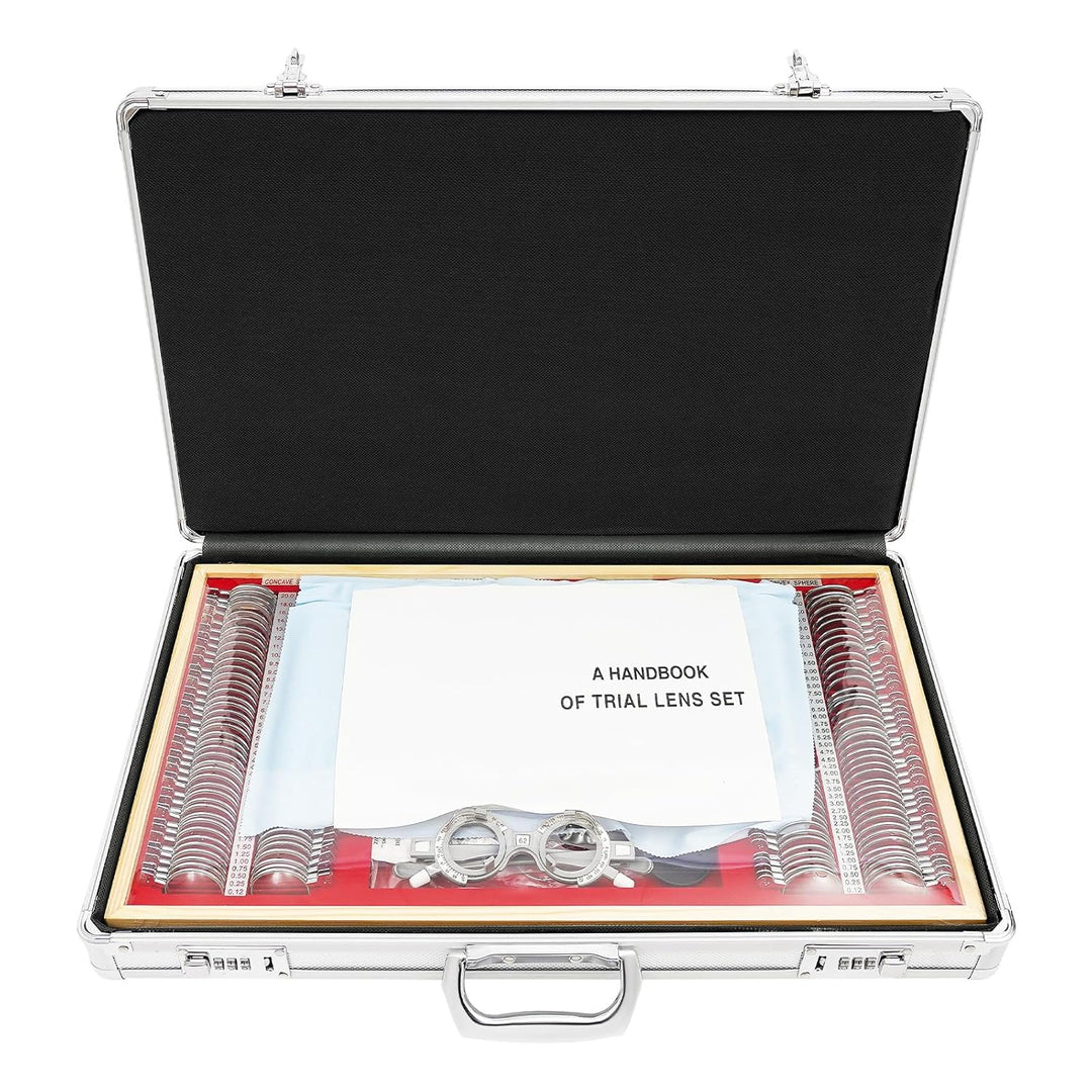 Optometrie-Set 266 Testlinsen Metall-Messbrille mit Prismen Refraktion für Klinik Optiker Sehtest MR