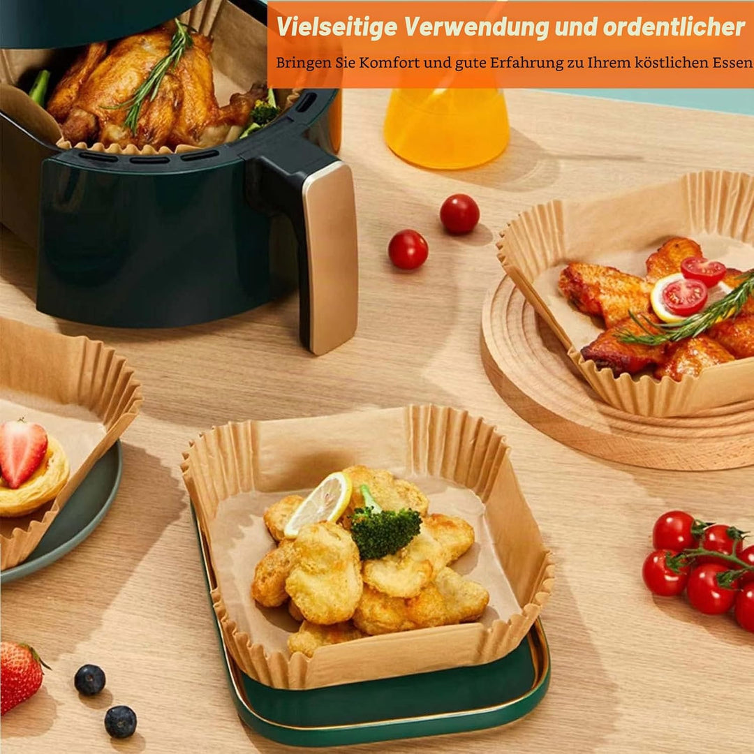 300 Stück Backpapier für Heissluftfritteuse 4,5L-8L, Fuwnvuwn 20-24cm Airfryer Backpapier Pergamentp