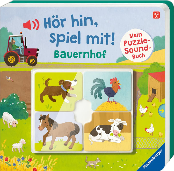 Hör hin, spiel mit! Mein Puzzle-Soundbuch: Bauernhof, Pappband