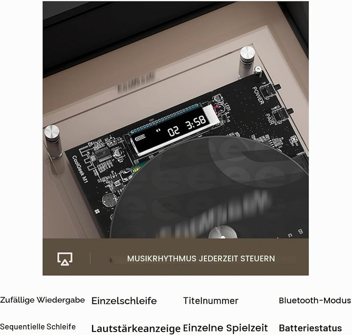 Musikrahmen-CD-Player, Wandmontage, Musik-Dekorativer Bilderrahmen, mit Fernbedienung/5.0 Bluetooth/