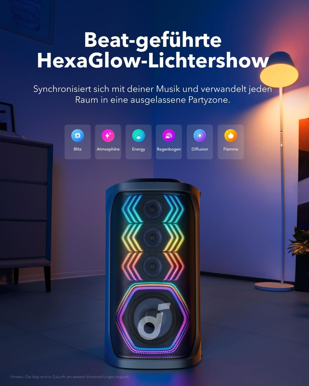 soundcore Rave 3 KI Karaoke-Lautsprecher mit 2 kabellosen Mikrofonen,160W Sound,KI-Stimmentfernung,S