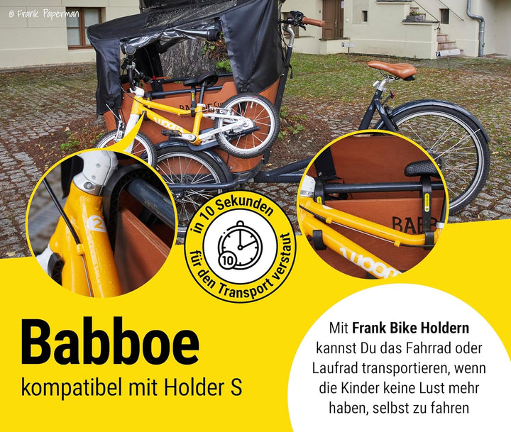 Bike Holder S 2.0 – 2x Halterung für Kinderfahrrad & Laufrad am Lastenrad | kompatibel mit Babboe, B