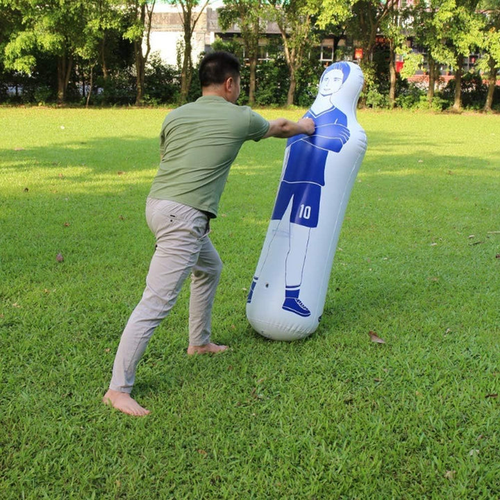Aufblasbarer Fussball-Dummy, Fussball-Training, 40 x 160 cm, 1 Stück, 100 kg Tragfähigkeit, Blue