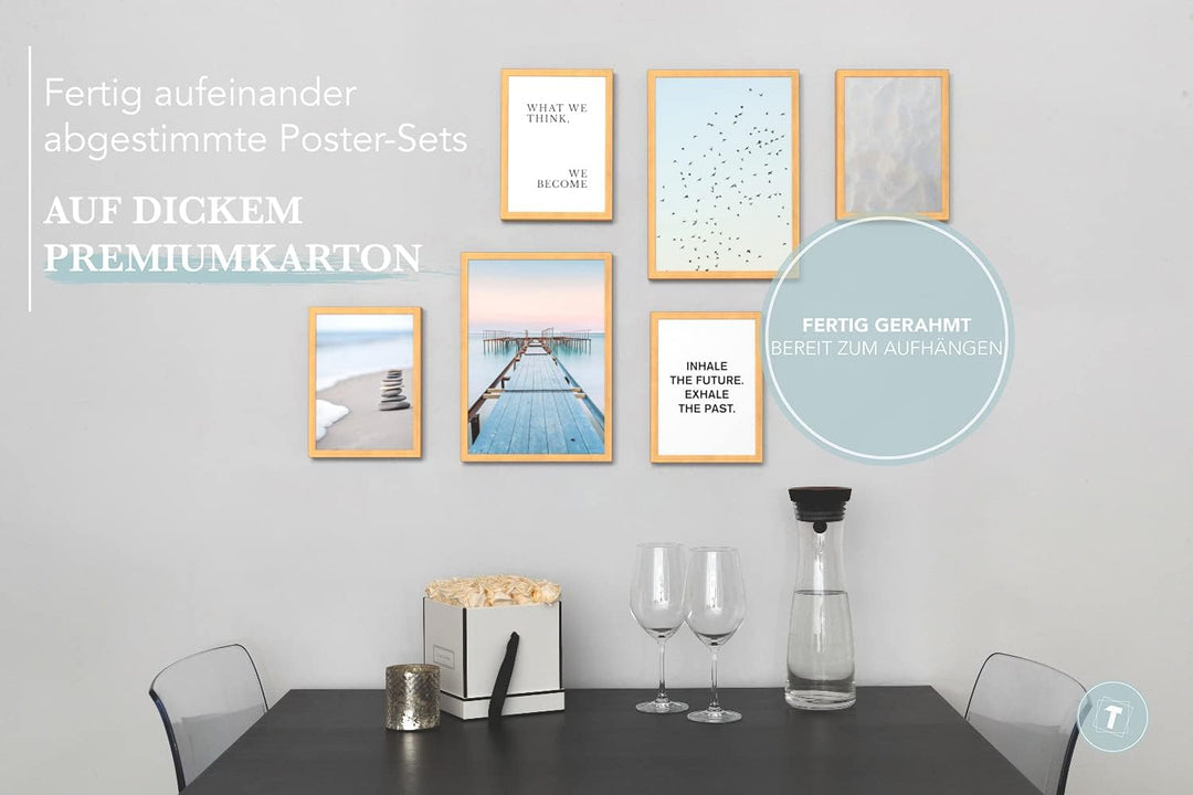 Papierschmiede® Mood Poster Set Zeitlos, Bilder Set mit Rahmen (Farbe wählbar) Wohnzimmer Deko Moder