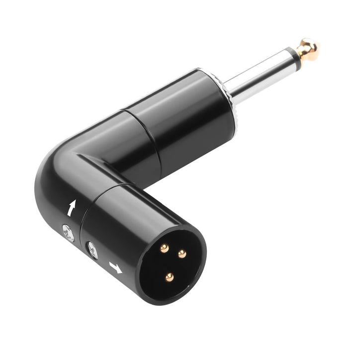 QIANRENON Einstellbarer 90° Winkel XLR auf TS 6.35mm Unsymmetrischer Mikrofon Adapter 3Pin-XLR Steck