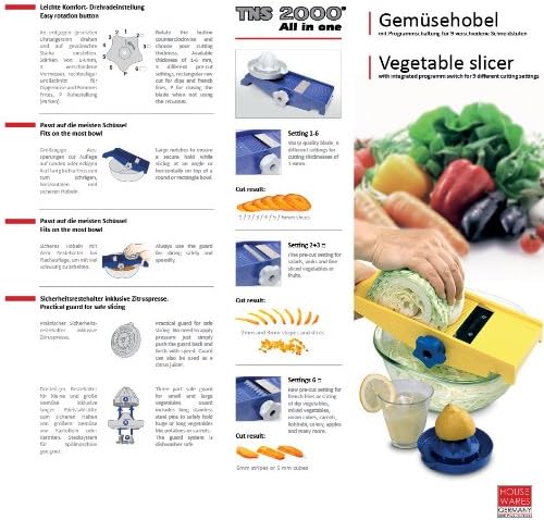 ORIGINAL TNS 2000 GEMÜSEHOBEL ALL IN ONE MADE IN GERMANY FARBE GRAU Grau-blau, Grau-blau