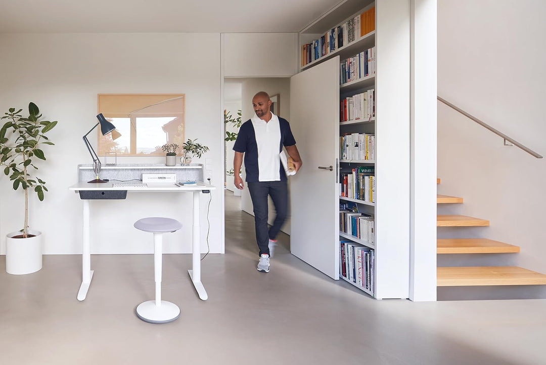 Sedus se:fit, Ergonomischer Hocker, Stehhocker, Stehsitz, Stehhilfe, Rot, Schwarz, Kunststoff, Gummi