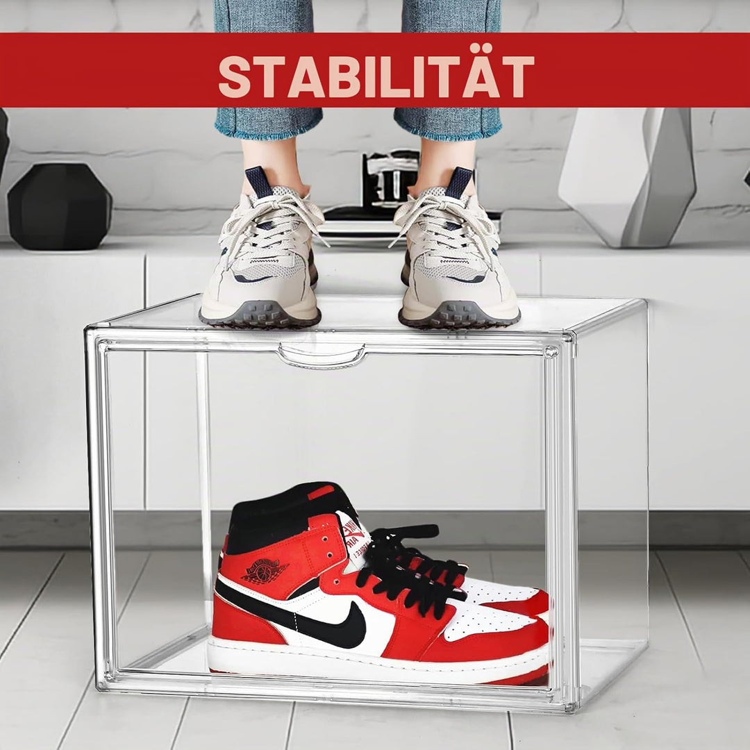 Stapelbare hohe Stiefel Schuh Aufbewahrung Boxen, Acryl Display Case Transparent Plastik Stapelbare