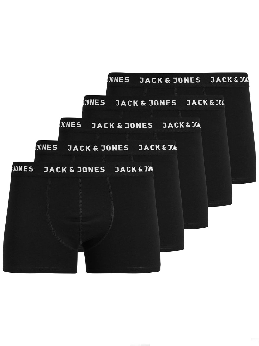 JACK & JONES Male Trunks 5er-Pack Herrenunterwäsche in Grösse XS–XXL S Schwarz, S Schwarz