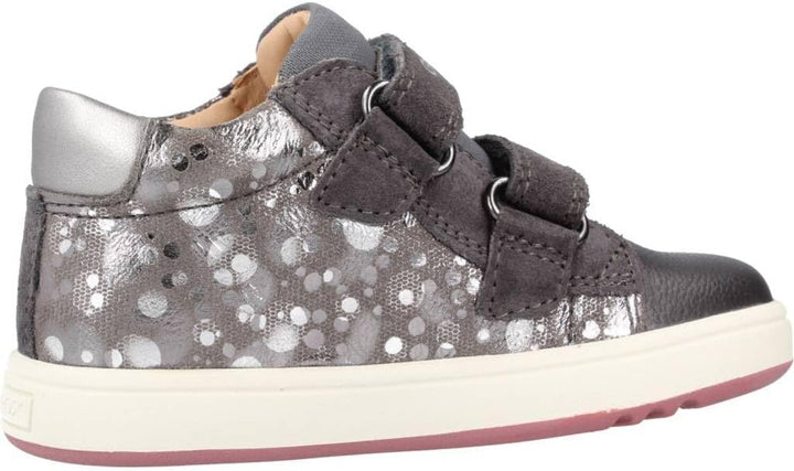 Geox Mädchen B Biglia Girl C Sneaker 24 EU Dk Grey Dk Silver, 24 EU Dk Grey Dk Silver