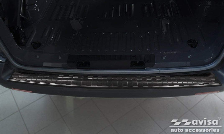 Schwarz Edelstahl Heckstossstangenschutz kompatibel mit Volkswagen Transporter T5 2003-2015 (Alle) &