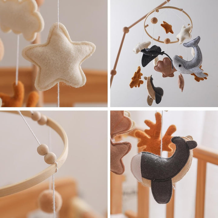 Baby Mobile, Bett Mobile, Filz Meerestiere Bett Mobile Abnehmbare Cartoon Spielzeuge Windspiel Deko