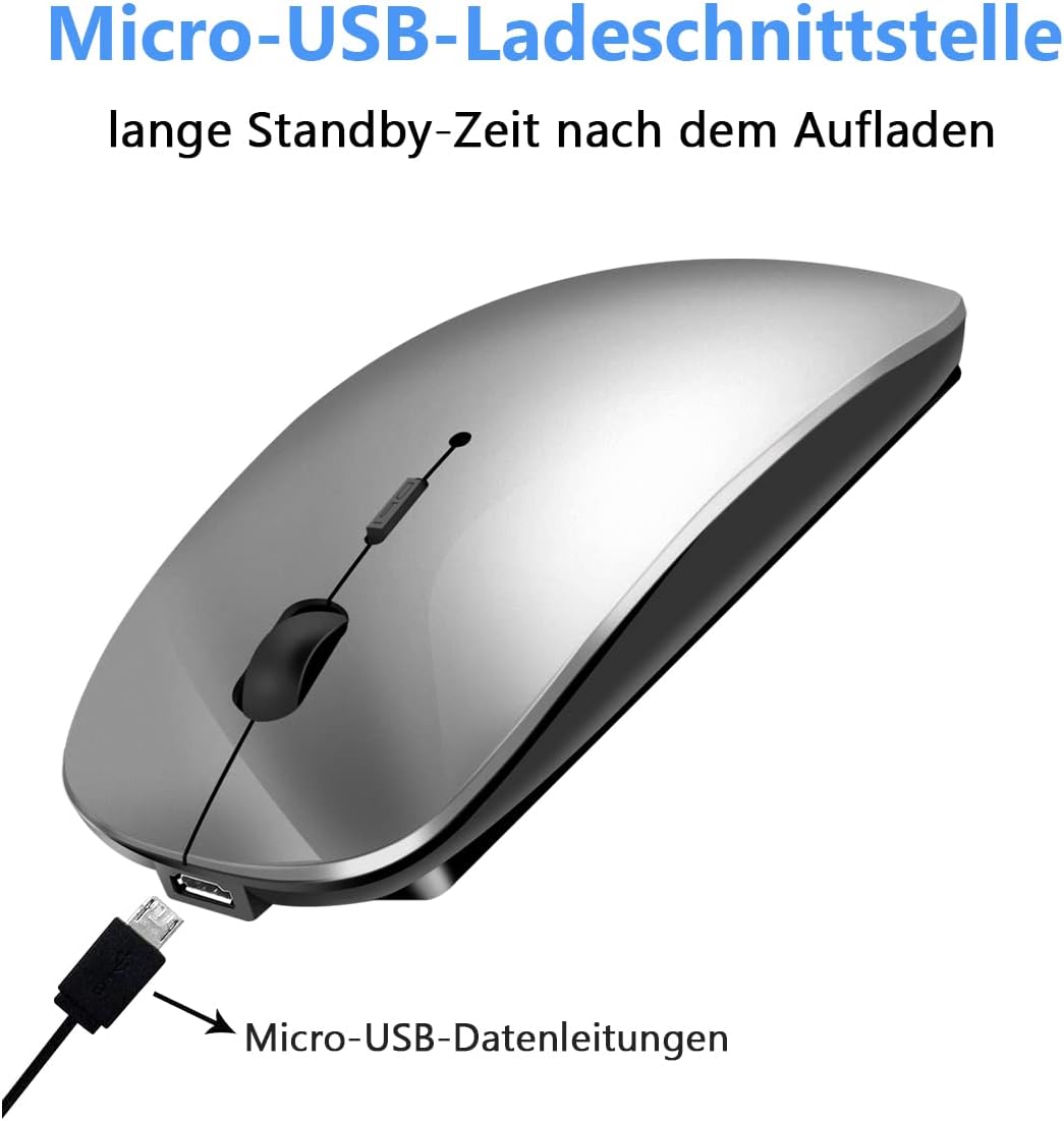 Kabellose Bluetooth Maus für MacBook Pro/Air/Mac/iPad/Laptop/Desktop/Mac/PC/Computer/Telefon - Tragb