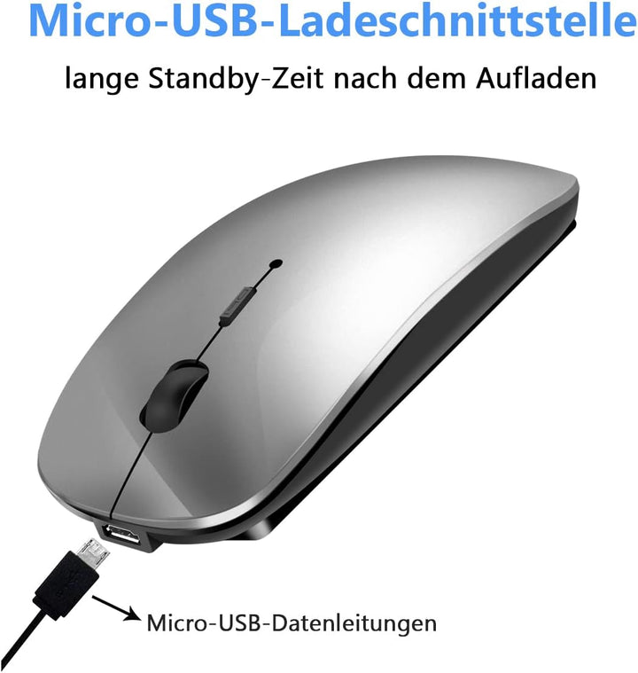 Kabellose Bluetooth Maus für MacBook Pro/Air/Mac/iPad/Laptop/Desktop/Mac/PC/Computer/Telefon - Tragb
