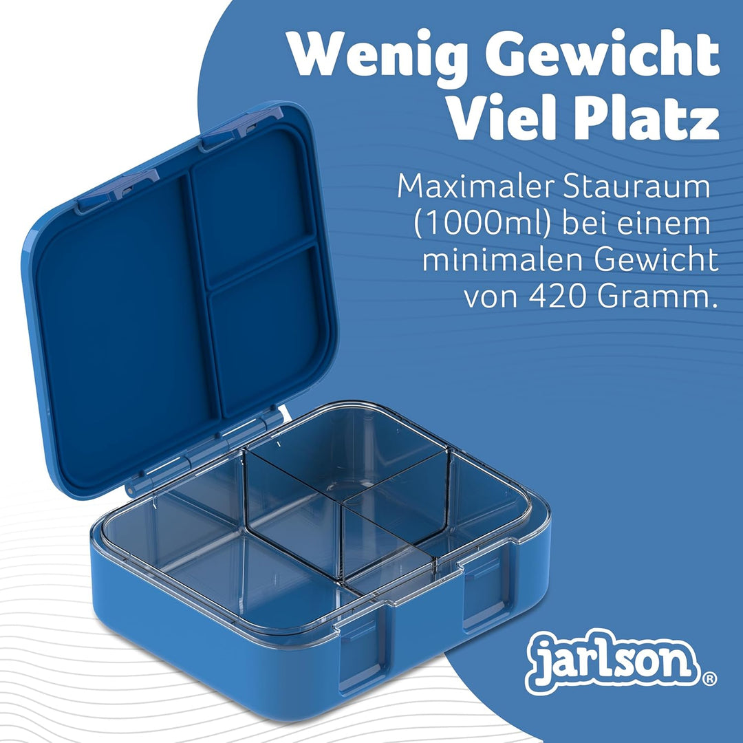 Jarlson® Brotdose Kinder mit Fächern MILI [AUSLAUFSICHER] - Bento Lunchbox für Schule, Kita & Kinder