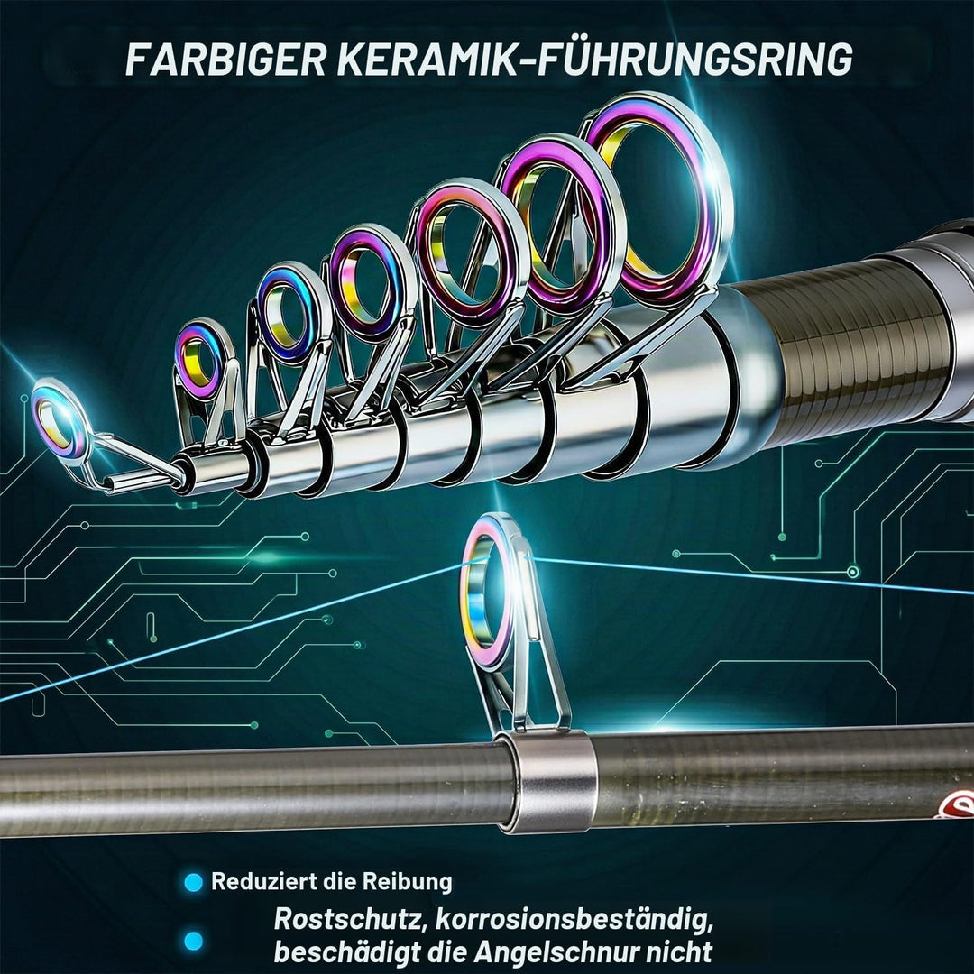 Sougayilang Spinning Angelrute und Spule Combos Tragbare Teleskop-Angelrute Spinnrollen für Reisen S