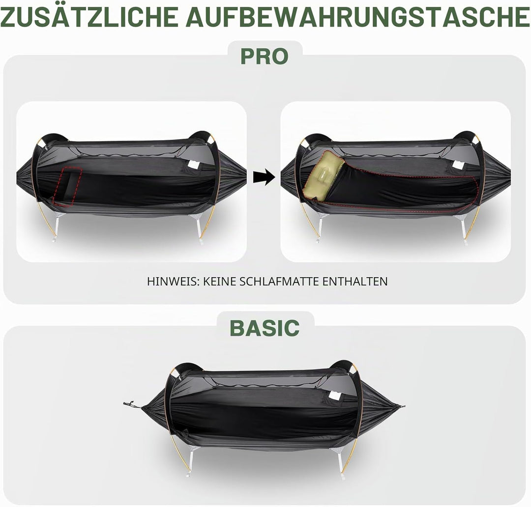 Night Cat Hängematte Zelt mit Moskitonetz wasserdichte Regenfliege Für 1 Person Wandern Camping im G